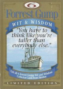 1995 Hershey Canada Forrest Gump #6 Wit & Wisdom Front