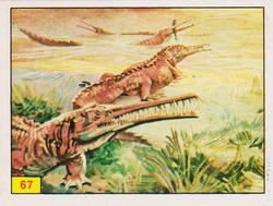 1986 Panini Dinosaurs/Prehistoric Animal Stickers #67 Mesosaur Front