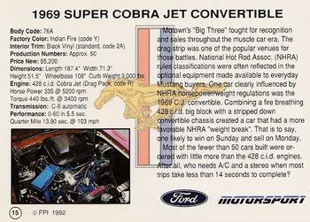 1992 FPI Mustang #15 1969 Super Cobra Jet Convertible Back