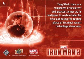 2013 Upper Deck Iron Man 3 #4 Tony Stark Tries on a Component Back
