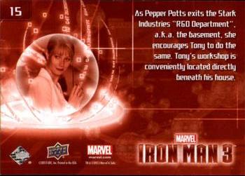 2013 Upper Deck Iron Man 3 #15 As Pepper Potts Exits Back