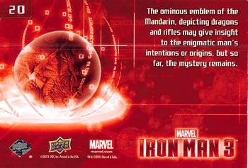 2013 Upper Deck Iron Man 3 #20 The Ominous Emblem Back