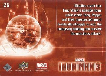2013 Upper Deck Iron Man 3 #26 Missiles Crash Into Tony Back
