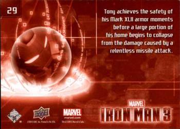 2013 Upper Deck Iron Man 3 #29 Tony Achieves the Safety Back