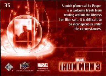 2013 Upper Deck Iron Man 3 #35 A Quick Phone Call Back