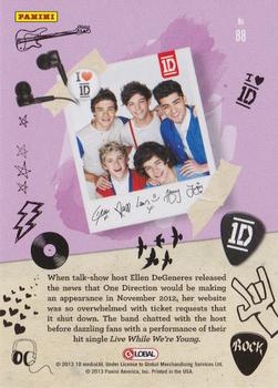 2013 Panini One Direction #88 One Direction Back