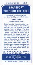 1966 Brooke Bond Transport Through the Ages #7 Horse Tram Back