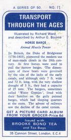 1966 Brooke Bond Transport Through the Ages #11 Horse Barge Back