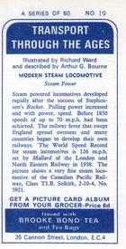 1966 Brooke Bond Transport Through the Ages #19 Modern Steam Locomotive Back