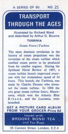1966 Brooke Bond Transport Through the Ages #25 Turbinia Back