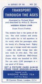 1966 Brooke Bond Transport Through the Ages #26 Modern Ocean Liner Back