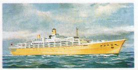 1966 Brooke Bond Transport Through the Ages #26 Modern Ocean Liner Front