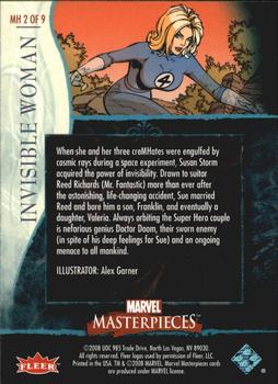 2008 Upper Deck Marvel Masterpieces Set 2 - Marvel Heroines #MH2 Invisible Woman Back