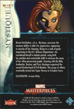 2008 Upper Deck Marvel Masterpieces Set 2 - Marvel Heroines #MH5 Mystique Back