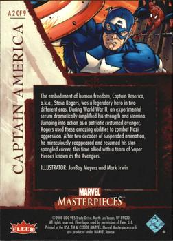 2008 Upper Deck Marvel Masterpieces Set 2 - Avengers #A2 Captain America Back