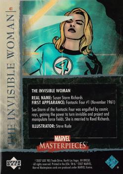 2007 SkyBox Marvel Masterpieces - Gold #41 The Invisible Woman Back