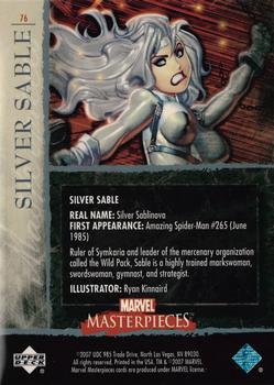 2007 SkyBox Marvel Masterpieces - Gold #76 Silver Sable Back
