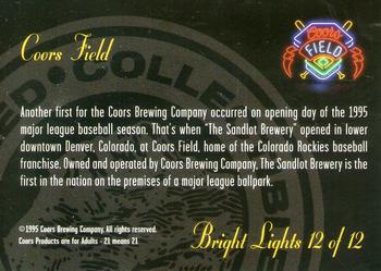 1995 Coors - Bright Lights #12 Coors Field Back