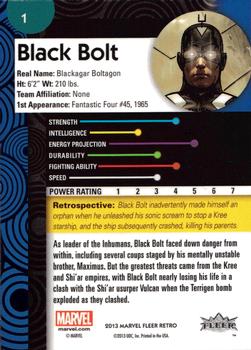 2013 Fleer Retro Marvel  #1 Black Bolt Back