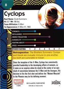 2013 Fleer Retro Marvel  #8 Cyclops Back