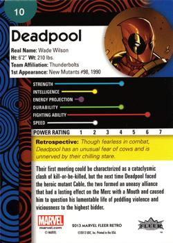 2013 Fleer Retro Marvel  #10 Deadpool Back