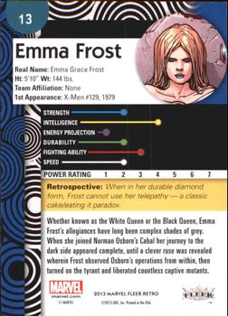 2013 Fleer Retro Marvel  #13 Emma Frost Back