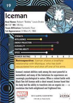 2013 Fleer Retro Marvel  #19 Iceman Back