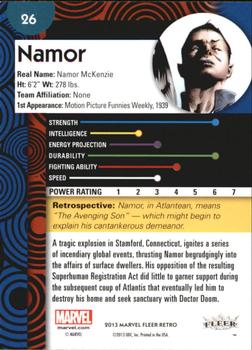 2013 Fleer Retro Marvel  #26 Namor Back
