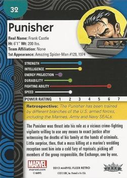 2013 Fleer Retro Marvel  #32 Punisher Back