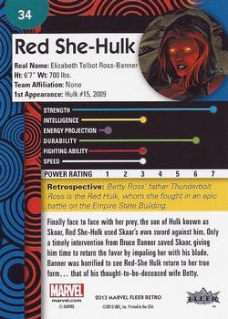 2013 Fleer Retro Marvel  #34 Red She-Hulk Back