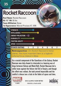 2013 Fleer Retro Marvel  #35 Rocket Raccoon Back