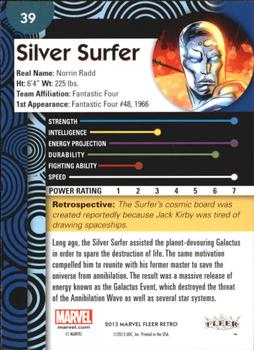 2013 Fleer Retro Marvel  #39 Silver Surfer Back