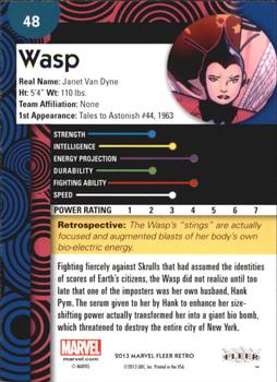 2013 Fleer Retro Marvel  #48 Wasp Back