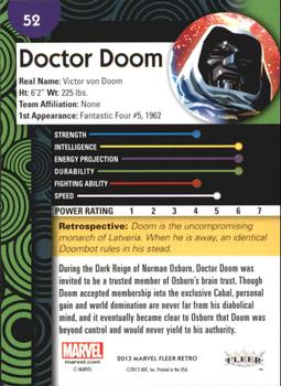 2013 Fleer Retro Marvel  #52 Doctor Doom Back