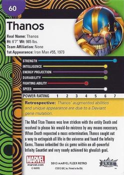 2013 Fleer Retro Marvel  #60 Thanos Back