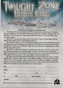 2000 Rittenhouse Twilight Zone The Next Dimension Series 2 - Autograph Challenge Game #O Autograph Challenge Game Card Back