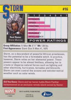 2013 Fleer Retro Marvel  - 1991 Marvel Universe Design #16 Storm Back