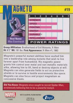 2013 Fleer Retro Marvel  - 1991 Marvel Universe Design #19 Magneto Back