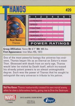 2013 Fleer Retro Marvel  - 1991 Marvel Universe Design #20 Thanos Back