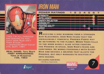 2013 Fleer Retro Marvel  - 1992 Marvel Universe Design #7 Iron Man Back