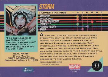 2013 Fleer Retro Marvel  - 1992 Marvel Universe Design #11 Storm Back