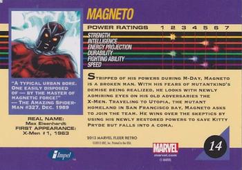 2013 Fleer Retro Marvel  - 1992 Marvel Universe Design #14 Magneto Back
