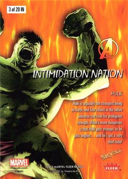 2013 Fleer Retro Marvel  - Intimidation Nation #IN3 Hulk Back