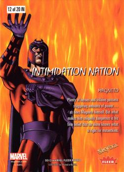 2013 Fleer Retro Marvel  - Intimidation Nation #IN12 Magneto Back