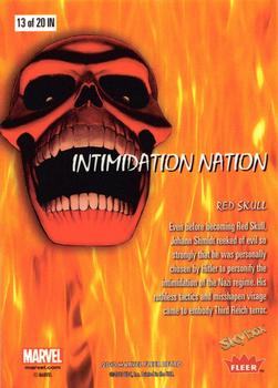 2013 Fleer Retro Marvel  - Intimidation Nation #IN13 Red Skull Back