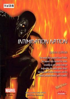2013 Fleer Retro Marvel  - Intimidation Nation #IN14 Green Goblin Back