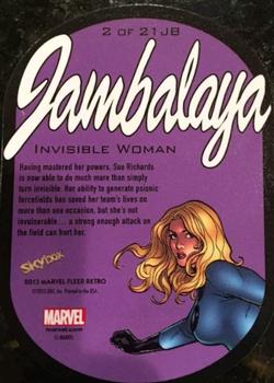 2013 Fleer Retro Marvel  - Jambalaya #JB2 Invisible Woman Back