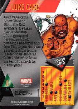 2013 Fleer Retro Marvel  - Metal #6 Luke Cage Back