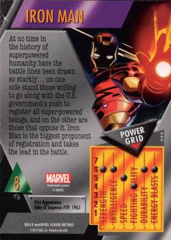 2013 Fleer Retro Marvel  - Metal #8 Iron Man Back
