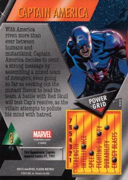 2013 Fleer Retro Marvel  - Metal #9 Captain America Back